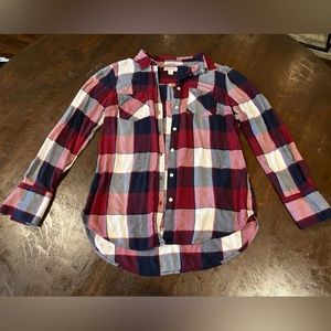 Merona long-sleeved button-down plaid shirt